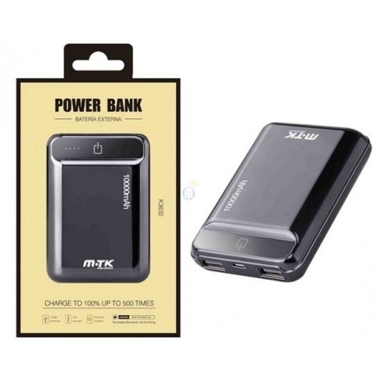 POWER BANK MTK K3632 10000MAH BLACK